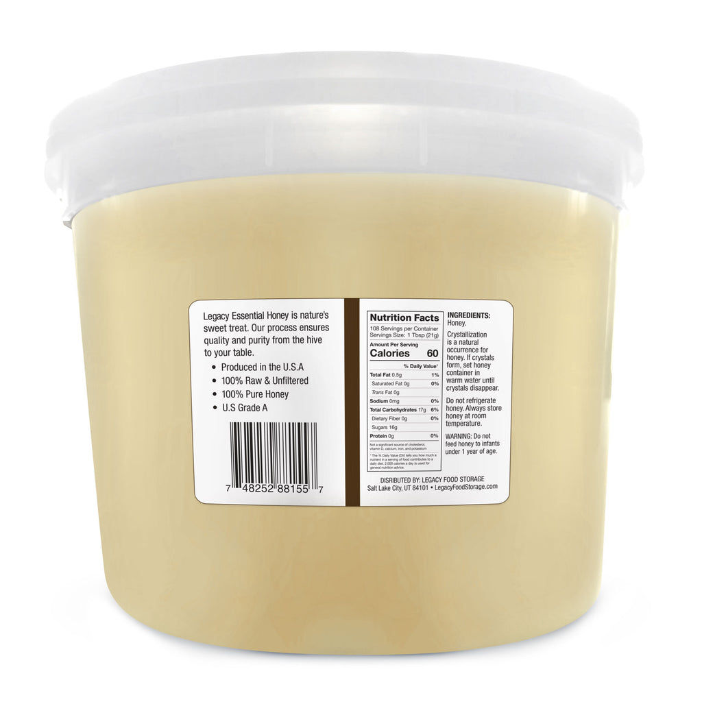 100 Pure Honey Raw and Unfiltered Forever Shelf Life Legacy Food Storage