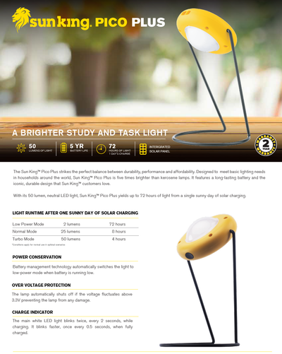 Solar Powered Light - Sun King Pico Plus