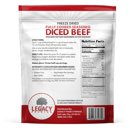 Legacy Freeze Dried Beef Supply | Food Storage – Legacy Food Storage
