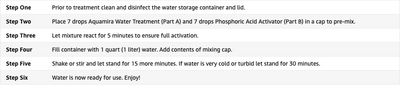 Aquamira 30-60 Gallon Water Storage Treatment Solution