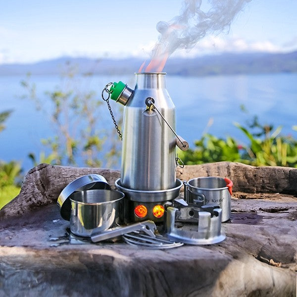 KELLY KETTLE ケトル Kelly Kettle Stainless Steel Trekker Kit - Stove, Pots, Pan, and